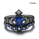 Crown love sapphire female ring - Addy Mart
