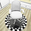 3D Vortex Carpet Black White Grid Bottomless Hole Illusion Rug Living Room Bedroom Anti-Slip Floor Mats Home Fashion Carpet Rugs - Addy Mart