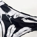 New Bikini Three-piece Women's Swimsuit Black And White Printed Swimming - Addy Mart