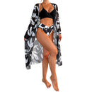 New Bikini Three-piece Women's Swimsuit Black And White Printed Swimming - Addy Mart