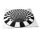 3D Vortex Carpet Black White Grid Bottomless Hole Illusion Rug Living Room Bedroom Anti-Slip Floor Mats Home Fashion Carpet Rugs - Addy Mart