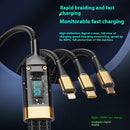 Woven Three-in-one Charging Strip Line Digital Display Phone Fast Charge Lines - Addy Mart