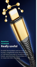 Woven Three-in-one Charging Strip Line Digital Display Phone Fast Charge Lines - Addy Mart