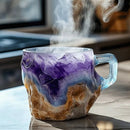 400ml Resin Mineral Crystal Coffee Mugs With Handles Elegant Fake Mineral Crystal Cup For Workplace Home Decor Christmas Gift Kitchen Gadgets - Addy Mart