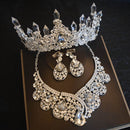Bridal Headdress Flowers Wedding Hair Accessories Accessories Crown Necklace Earrings Three-piece Set Wedding Accessories - Addy Mart