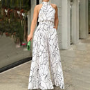 Sleeveless Halter Jumpsuit - Addy Mart