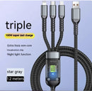 3-in-1 Mobile Phone Data Cable with Light & Super-Fast 6A Charging - Addy Mart