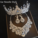 Bridal Headdress Flowers Wedding Hair Accessories Accessories Crown Necklace Earrings Three-piece Set Wedding Accessories - Addy Mart