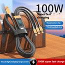 Woven Three-in-one Charging Strip Line Digital Display Phone Fast Charge Lines - Addy Mart