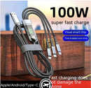 3-in-1 Mobile Phone Data Cable with Light & Super-Fast 6A Charging - Addy Mart